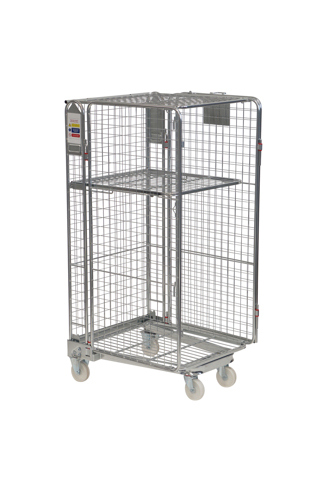 Conteneur roulant emboîtable antivol avec base en acier grillagée 50x50mm (735x850x1690)