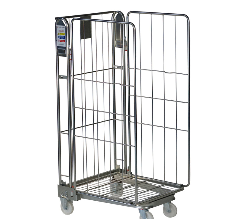 3-heks nestbare rolcontainer met stalen bodem (735x850x1690)