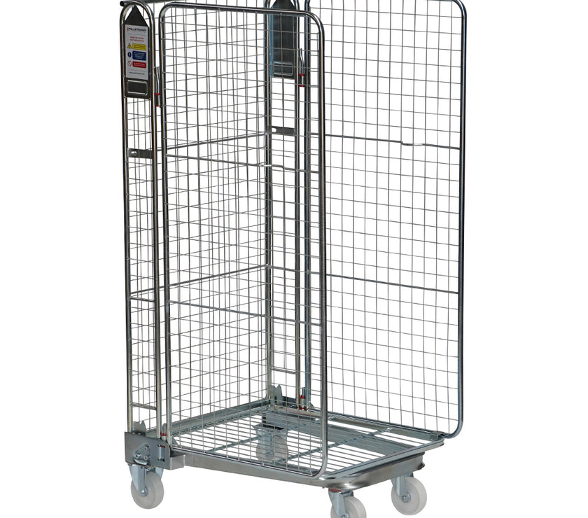 3-heks nestbare rolcontainer met stalen bodem mesh 50x50mm (735x850x1690)