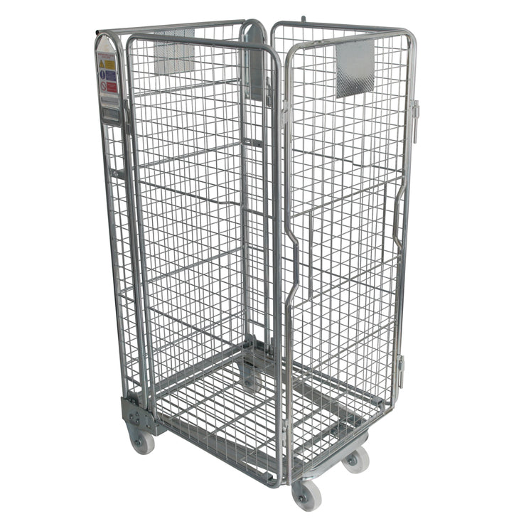 4-heks nestbare rolcontainer met stalen bodem mesh 50x50mm (735x850x1690)