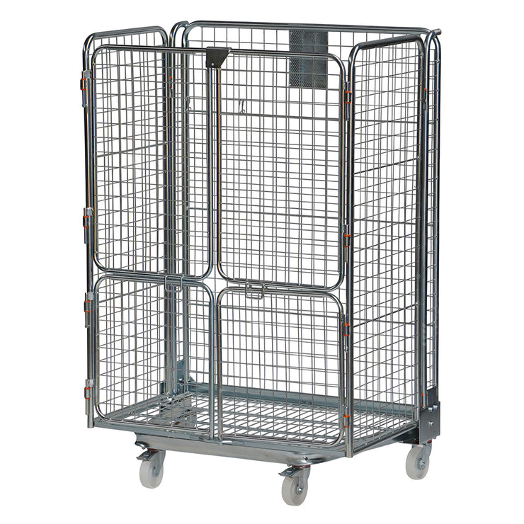 4-heks jumbo nestbare rolcontainer met stalen bodem mesh 50x50 (1120x765x1690)