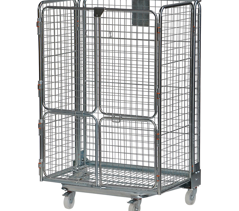 4-heks jumbo nestbare rolcontainer met stalen bodem mesh 50x50 (1120x765x1690)