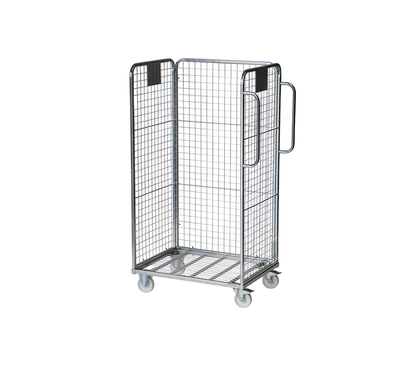 3-heks picking rolcontainer met stalen bodem (900x650x1690)