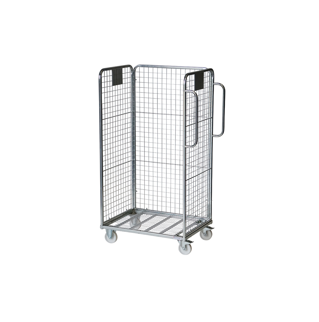 3-heks picking rolcontainer met stalen bodem (900x650x1690)