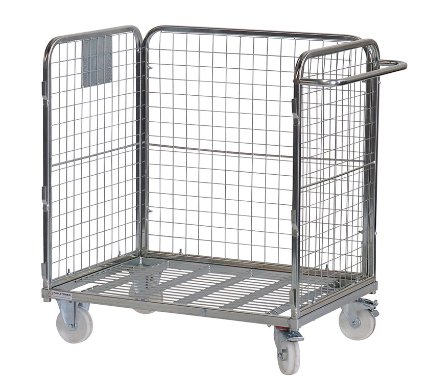 3-heks compacte picking rolcontainer met stalen bodem (1010x660x1000)