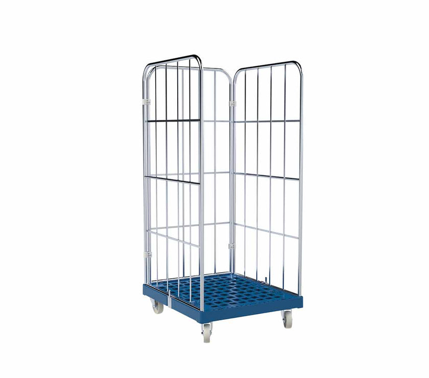 3-heks rolcontainer met kunststof bodem (724x815x1630)