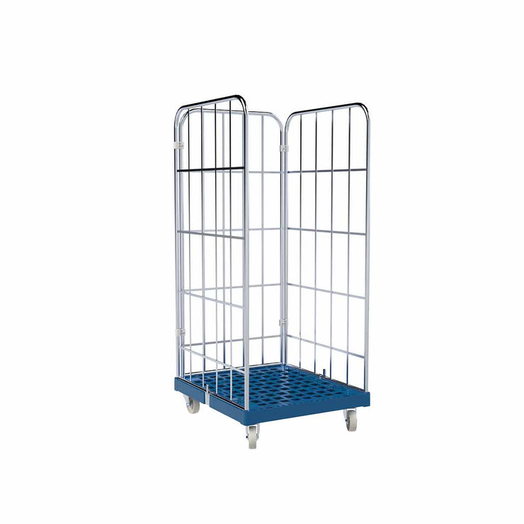 3-heks rolcontainer met kunststof bodem (682x835x1640)
