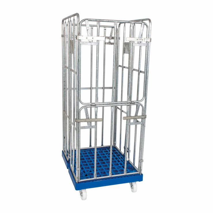 4-heks rolcontainer thermisch verzinkt met kunststof bodem (682x815x1690)