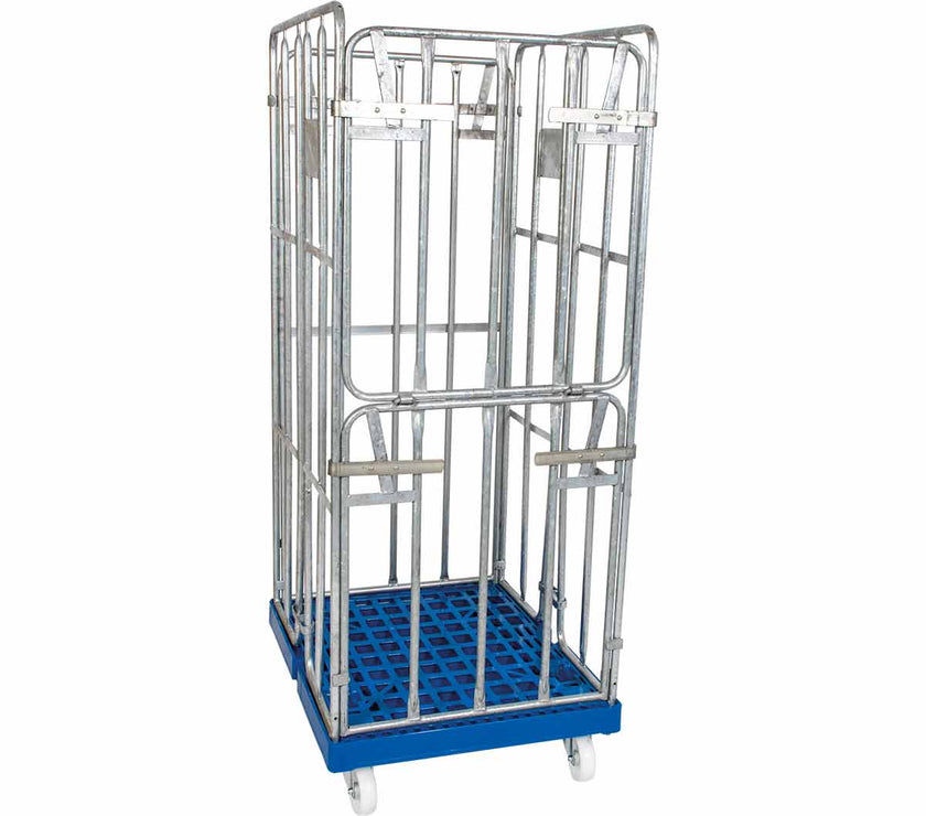4-heks rolcontainer thermisch verzinkt met kunststof bodem (682x815x1690)