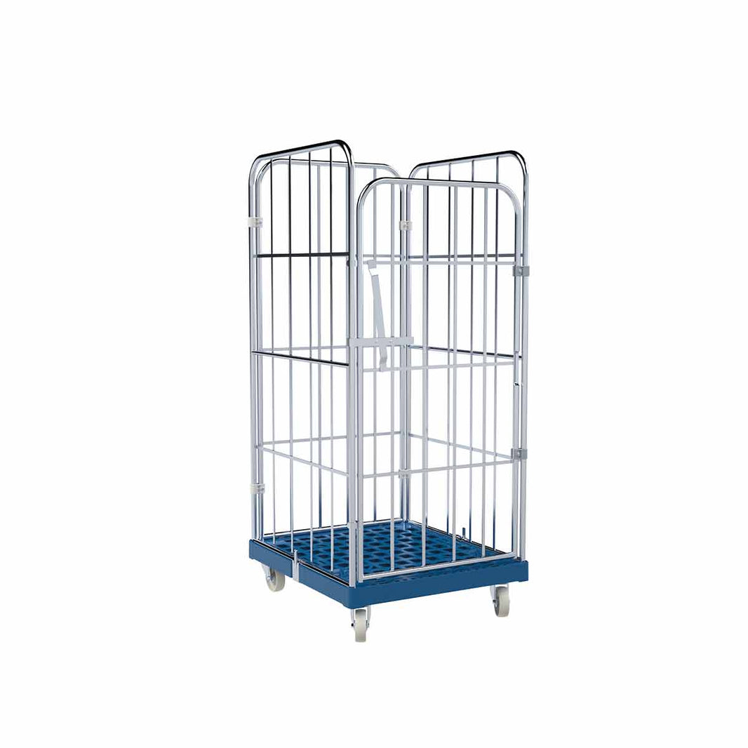4-heks rolcontainer met kunststof bodem (724x815x1630)
