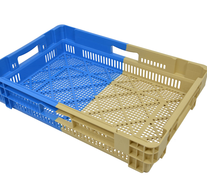 Nestbare stapelbak 50% (600x400x127) geventileerd